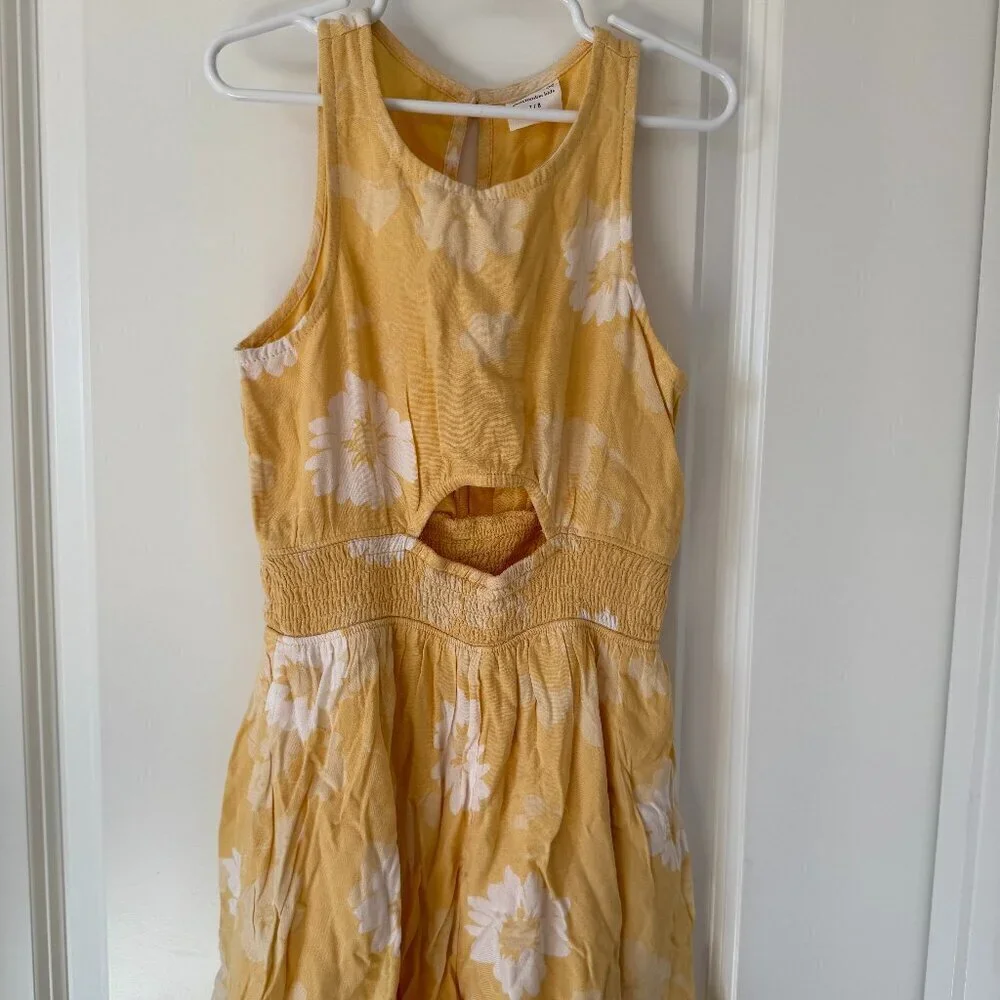 Abercrombie Kids Yellow Floral Cutout Romper - Size 7/8 - Picture 2 of 5